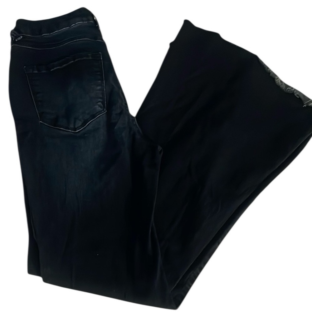Rewash NY LA Dark Denim Wide Bell Bottom Jeans Hi Rise 5 27 5 Pockets Retro Pant